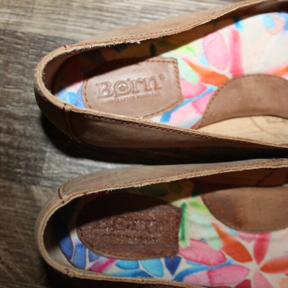 BORN Shoes Sebra Women's Leather Comfort Driving Flat Shoes Sz 10 Mules - Picture 11 of 11